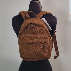 Brown teddy backpack